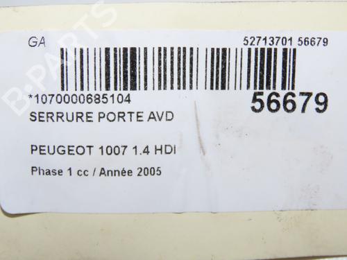 Front right lock PEUGEOT 1007 (KM_) 1.4 HDi | BP32253906C97 