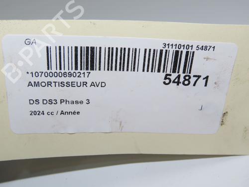 Used Right front shock absorber Right front shock absorber DS DS 3 / DS 3 CROSSBACK (UR_, UC_, UJ_) 1.2 PureTech 130 (URHNSS) (131 hp) 31865246 31865246