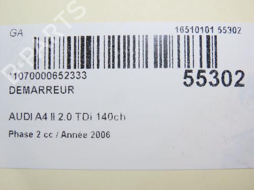 Starter AUDI A4 B7 (8EC) 2.0 TDI 16V | BP31120058M8 