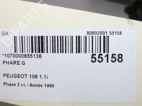 Used Left headlight Left headlight PEUGEOT 106 II (1A_, 1C_) 1.1 i (60 hp) 33279350 33279350