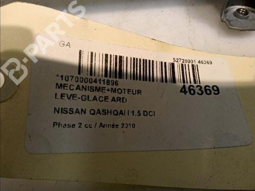 Rear right window mechanism NISSAN QASHQAI / QASHQAI +2 I (J10, NJ10, JJ10E) 1.5 dCi | BP12136424C25 