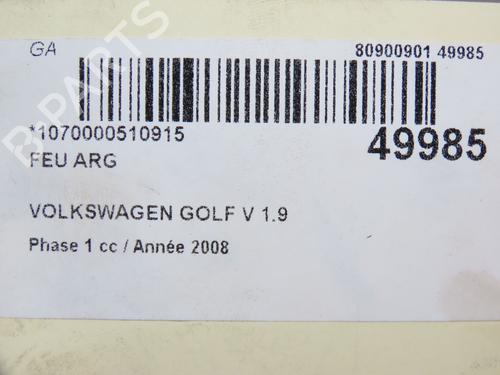 Used Left taillight VW GOLF V (1K1) 1.9 TDI (105 hp) 28832756