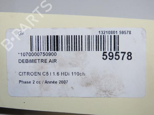 Mass air flow sensor CITROËN C5 II (RC_) 1.6 HDi (RC8HZB) | BP37083241M95 - Image 8