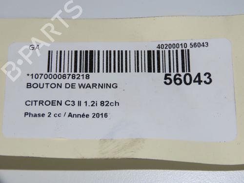Used Warning switch CITROËN C3 II (SC_) 1.2 VTi 82 (82 hp) 31242500