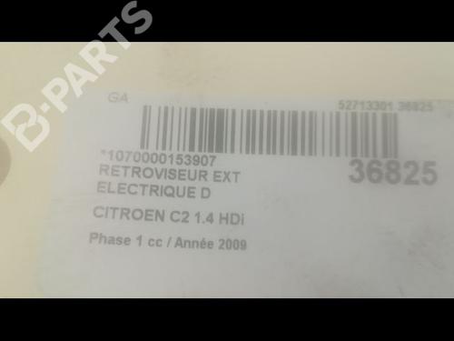Right mirror CITROËN C2 (JM_) 1.4 HDi | BP9600872C27 