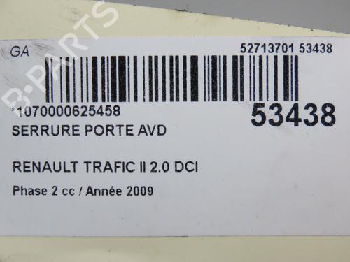 Used Front right lock RENAULT TRAFIC II Bus (JL) 2.0 dCi 115 (JL00, JL01, JL0H, JL0M, JL0U) (114 hp) 30797592