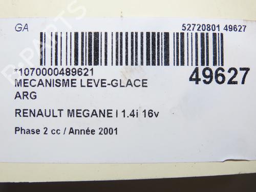 Rear left window mechanism RENAULT MEGANE I (BA0/1_) 1.4 16V (BA0D, BA1H, BA0W, BA10) | BP30486425C24 
