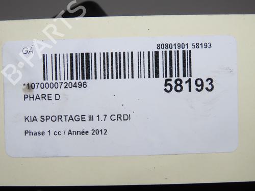 Optica direita Optica direita KIA SPORTAGE III (SL) 1.7 CRDi (116 hp) 36545221 36545221