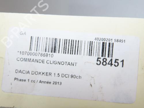 Used Steering column stalk Steering column stalk DACIA DOKKER MPV (KE_) 1.5 dCi (KEAJ, KEAH) (90 hp) 40554274 40554274