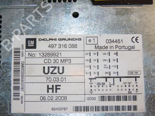 Radio OPEL CORSA D (S07) 1.3 CDTI (L08, L68) | BP28968055E6