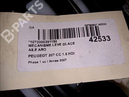 Rear right window mechanism PEUGEOT 207 CC (WD_) 1.6 HDi | BP11418218C25 
