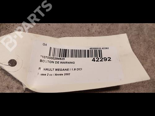 Warning switch RENAULT MEGANE I (BA0/1_) 1.9 dCi (BA05, BA1F) | BP9615938I22 