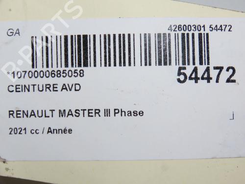Front right seatbelt RENAULT MASTER III Van (FV) 2.3 dCi 180 FWD (FV04, FV07) | BP30630869I25 - Image 7