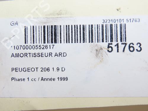 Right rear shock absorber PEUGEOT 206 Hatchback (2A/C) 1.9 D | BP26383567M19 