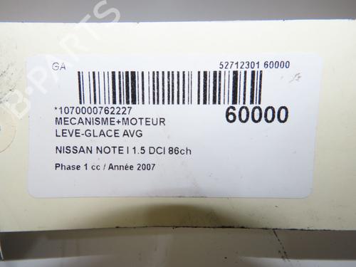 Used Front left window mechanism Front left window mechanism NISSAN NOTE (E11, NE11) 1.5 dCi (86 hp) 39893920 39893920