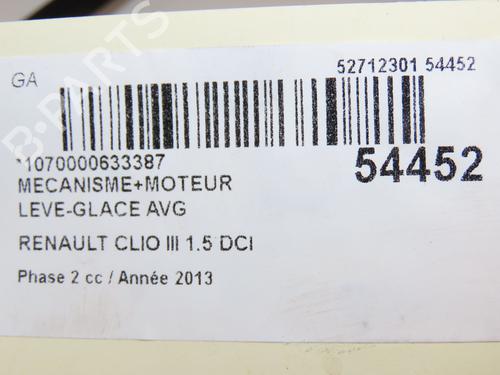 Used Front left window mechanism RENAULT CLIO III (BR0/1, CR0/1) 1.5 dCi (75 hp) 28082572