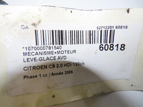 Used Front right window mechanism Front right window mechanism CITROËN C8 (EA_, EB_) 2.0 HDi (120 hp) 39997082 39997082