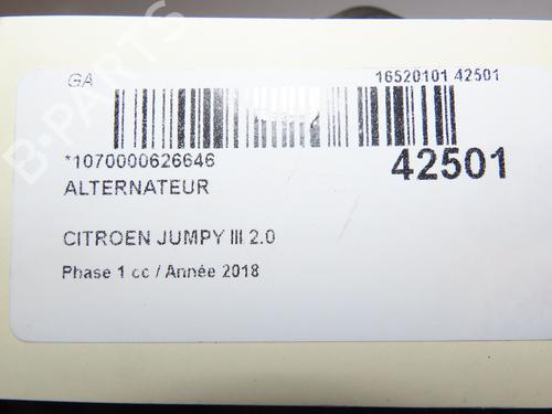 Used Alternator CITROËN JUMPY III Van (V_) 2.0 BlueHDi 120 (122 hp) 29441618