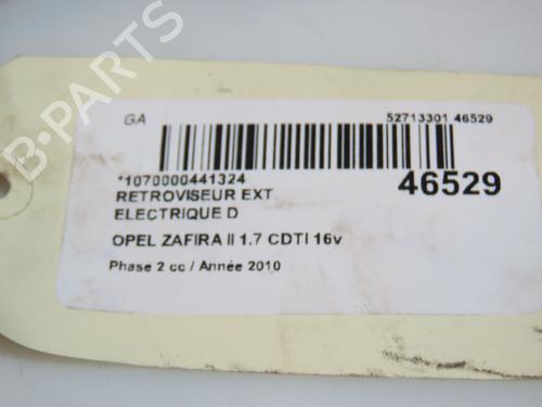 Right mirror OPEL ZAFIRA / ZAFIRA FAMILY B (A05) 1.7 CDTI (M75) | BP16667126C27 