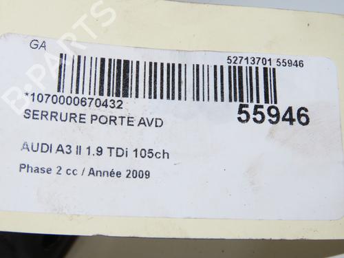 front-right-lock-audi-a3-sportback-8pa-2004-2005-2006-2007-2008-2009-2010-2011-2012-2013-2014-2015-31936004 main image