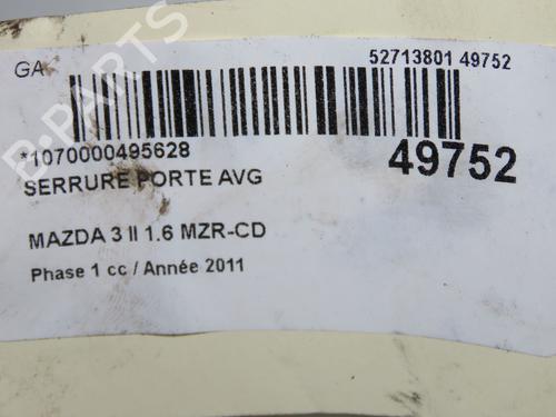 Front left lock MAZDA 3 (BL) 1.6 MZ-CD (BL14) | BP33417798C98  - Image 6