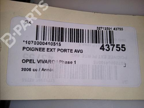 Front left exterior door handle OPEL VIVARO A Van (X83) 1.9 DTI (F7) | BP11702607C128 
