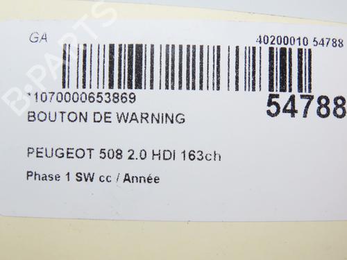 Warning switch PEUGEOT 508 SW I (8E_) 2.0 HDi | BP31120428I22  - Image 6