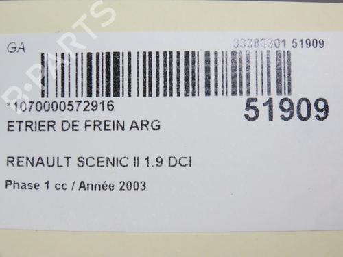 Left rear brake caliper RENAULT SCÉNIC II (JM0/1_) 1.9 dCi (JM0G, JM12, JM1G, JM2C) | BP28967697M107