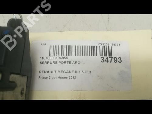 Rear left lock RENAULT MEGANE III Hatchback (BZ0/1_, B3_) 1.5 dCi (BZ09, BZ0D, BZ1W, BZ29, BZ14) | BP9597403C100 