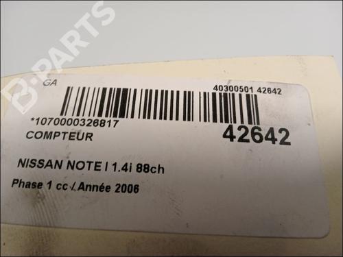 Instrument cluster NISSAN NOTE (E11, NE11) 1.6 | BP10063512C47 