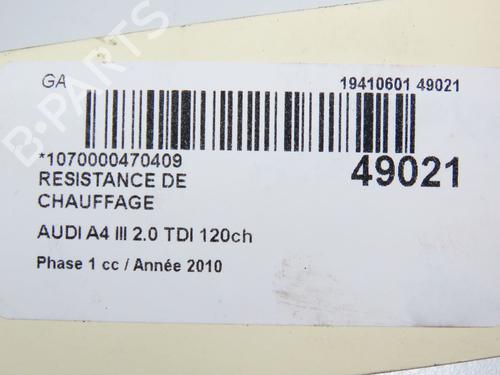 heater-resistor-audi-a4-b8-8k2-2007-2008-2009-2010-2011-2012-2013-2014-2015-2016-2017-31120136 main image