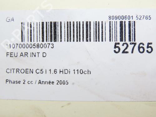 Højre baklys, luke CITROËN C5 II (RC_) 1.6 HDi (RC8HZB) (109 hp) 28802269