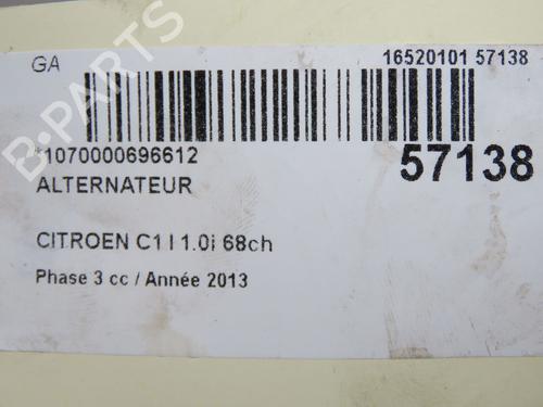Alternator CITROËN C1 (PM_, PN_) 1.0 | BP36682241M7  - Image 8