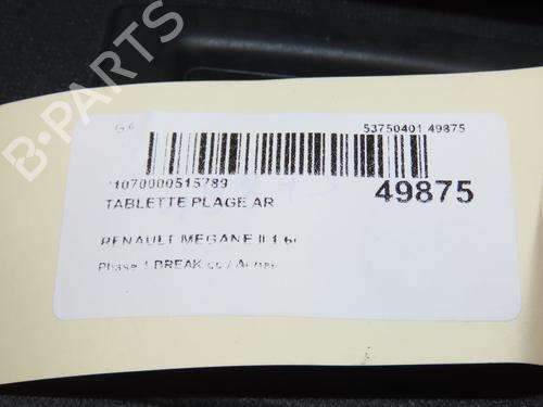 Used Rear parcel shelf RENAULT MEGANE II Estate (KM0/1_) 1.6 (113 hp) 16825740