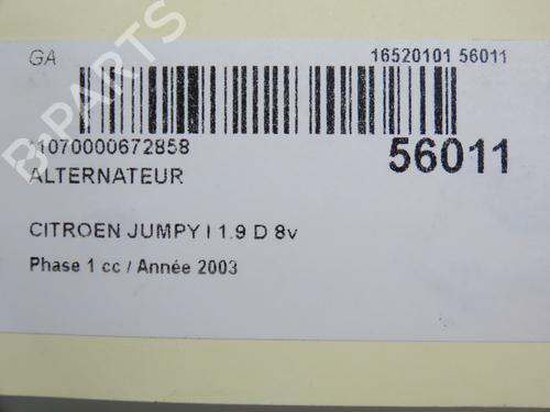 Alternator CITROËN JUMPY I Van (BS_, BT_, BY_, BZ_) 1.9 D 70 | BP30502403M7
