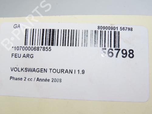 Piloto trasero izquierdo VW TOURAN (1T1, 1T2) 1.9 TDI (105 hp) 31302772