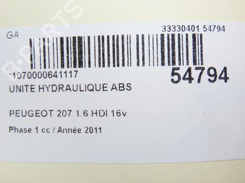 ABS pump PEUGEOT 207 (WA_, WC_) 1.6 HDi | BP28829995M43 