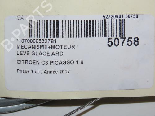 Vindusheismekanisme høyre bak CITROËN C3 Picasso (SH_) 1.6 HDI 90 (92 hp) 28968920