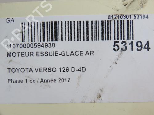 Rear wiper motor TOYOTA VERSO (_R2_) 2.0 D-4D (AUR20_, AUR20R) | BP28832950M102 
