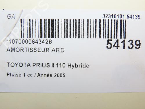 Used Right rear shock absorber TOYOTA PRIUS Liftback (_W2_) 1.5 Hybrid (NHW2_) (113 hp) 28967575