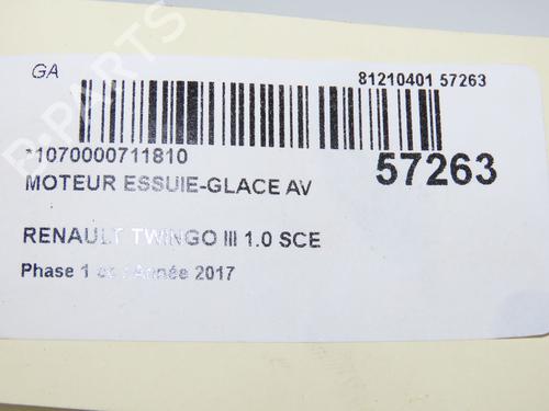 Used Front wiper motor RENAULT TWINGO III (BCM_, BCA_) 1.0 SCe 70 (BCMB) (69 hp) 32658022
