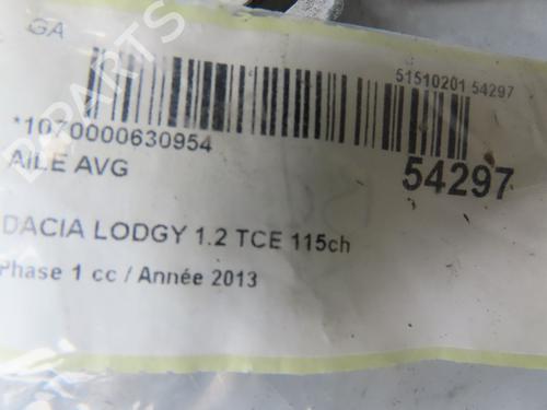 Left front fenders DACIA LODGY (JS_) 1.2 TCe (JSAY, JSM0) | BP31120634C41 