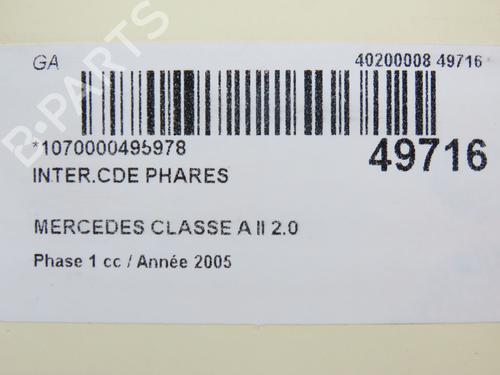 Headlight switch MERCEDES-BENZ A-CLASS (W169) A 180 CDI (169.007, 169.307) | BP19528908I24 