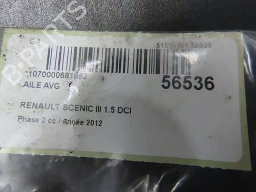 Used Left front fenders RENAULT SCÉNIC III (JZ0/1_) 1.5 dCi (110 hp) 31984614