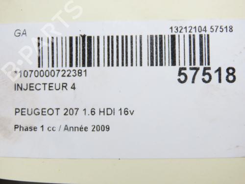 Used Injector Injector PEUGEOT 207 (WA_, WC_) 1.6 HDi (90 hp) 32768789 32768789