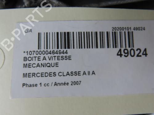Used Gearbox MERCEDES-BENZ A-CLASS (W169) A 160 CDI (169.006, 169.306) (82 hp) 28829389