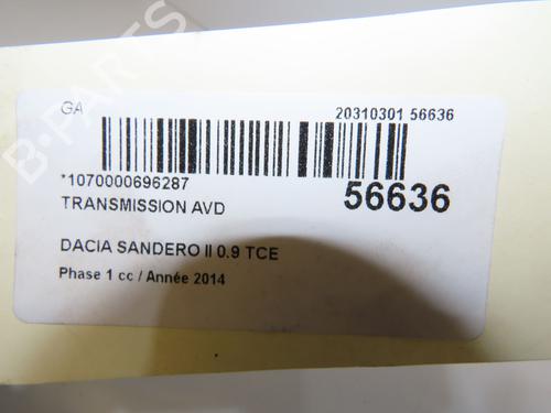 Right front driveshaft DACIA SANDERO II TCe 90 (B8M1, B8MA, B8AC) | BP39756446M39 - Image 5