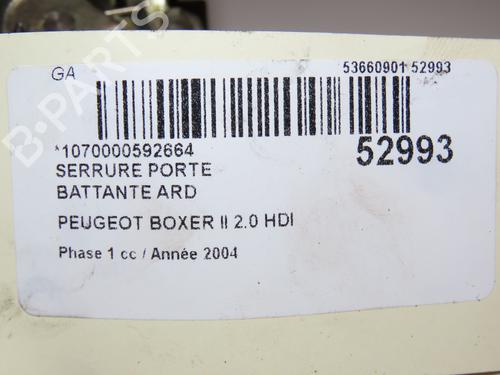 Bagklap lås PEUGEOT BOXER Van (244) 2.0 HDi (84 hp) 28969345