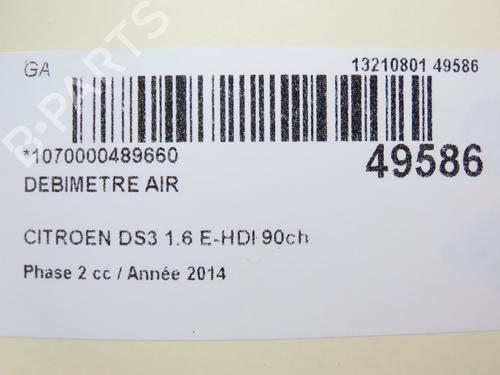 Used Mass air flow sensor CITROËN DS3 (SA_) 1.6 HDi 90 (92 hp) 28828780