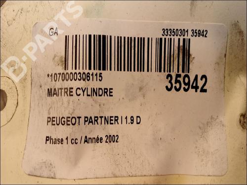 Brake master cylinder PEUGEOT PARTNER Box Body/MPV (5_, G_) 1.9 D | BP9617077M77 